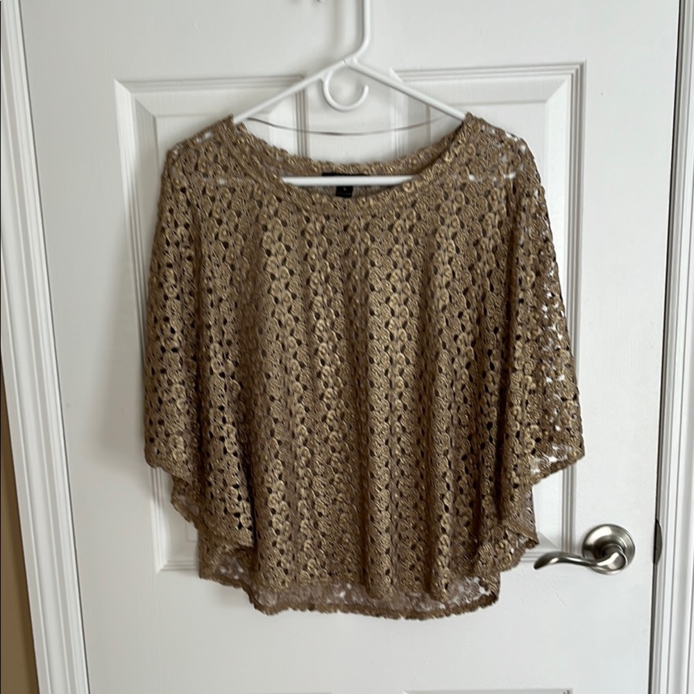 Style & Co. Gold Crochet Tunic Top
